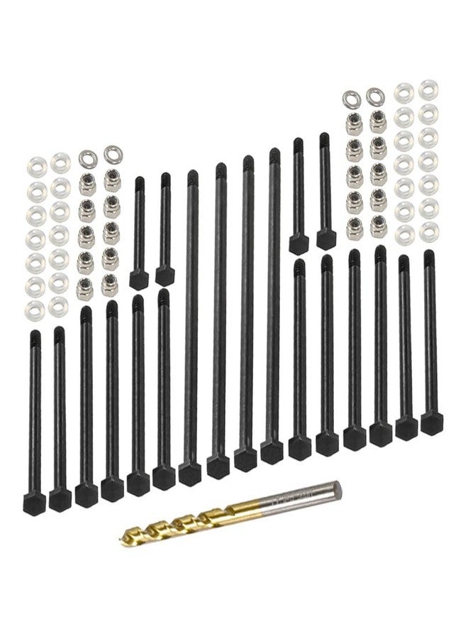 UURCSKY Steel Front Rear Suspension Arm Pin Set for 1/6 XRT 1/5 X-MAXX 8S Monster Truck Upgrades Parts,Replacement # 7740 7741 7742 (Black) - Image 3